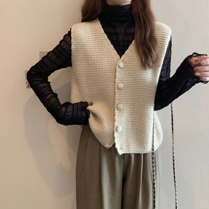 華夫格針織馬甲